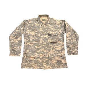 Vintage US Army Combat Jacket Digital Camo Mens M Military Hiking Hunting Shirt